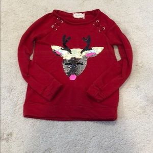 *4/$25 Reindeer sequin flippy shirt